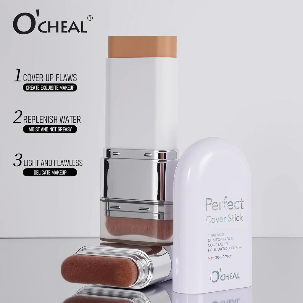 6-Color Dual-Ended 2-In-1 Concealer Foundation Stick: Waterproof, Sweat-Proof, Long-Lasting, Shine-Free Matte Natural Coverage, Covers Dark Circles and Acne Marks, Multi-Use for Highlighting & Nose Contour, Versatile Daily Makeup Tool & Perfect Daily Gift