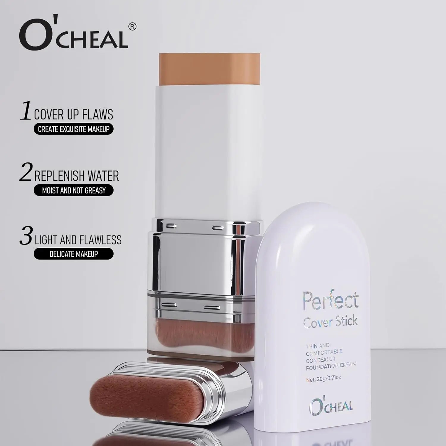 6-Color Dual-Ended 2-In-1 Concealer Foundation Stick: Waterproof, Sweat-Proof, Long-Lasting, Shine-Free Matte Natural Coverage, Covers Dark Circles and Acne Marks, Multi-Use for Highlighting & Nose Contour, Versatile Daily Makeup Tool & Perfect Daily Gift