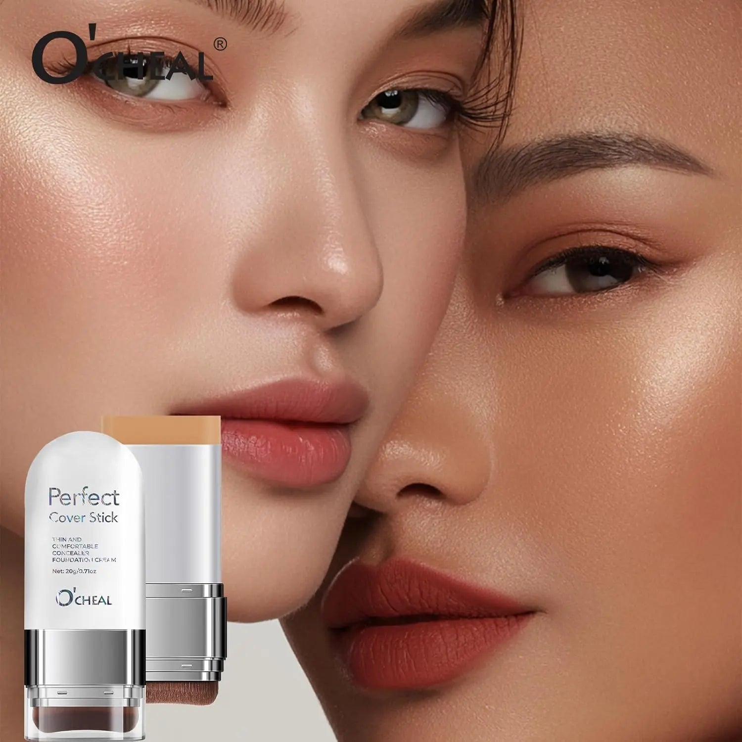 6-Color Dual-Ended 2-In-1 Concealer Foundation Stick: Waterproof, Sweat-Proof, Long-Lasting, Shine-Free Matte Natural Coverage, Covers Dark Circles and Acne Marks, Multi-Use for Highlighting & Nose Contour, Versatile Daily Makeup Tool & Perfect Daily Gift