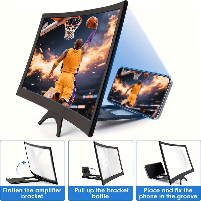 UCB "Aura View 16" 16-Inch HD Curved Phone Screen Magnifier & Foldable Stand