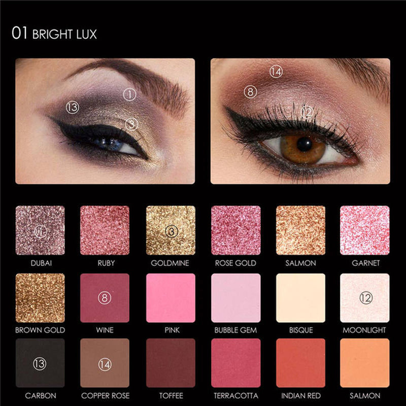 18 Color Eye Shadow Plate Earth Color Sunset Disks
