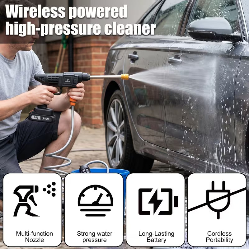 UCB "Aura Hydro-Force" 20V Wireless Portable High-Pressure Washer & Cleaning Gun System