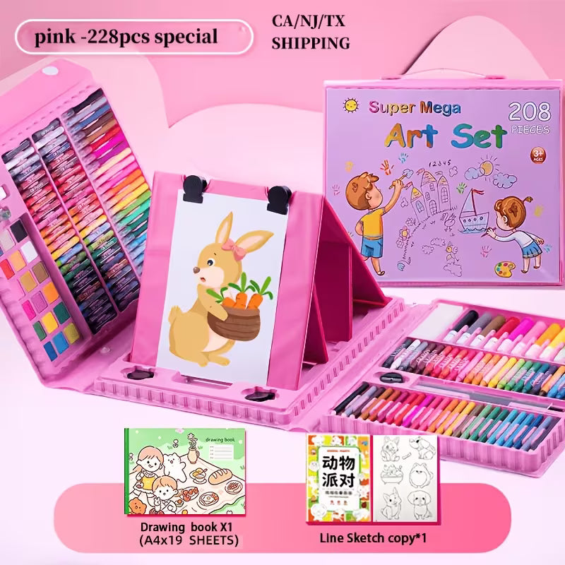 Miss Diva "Junior Artist Studio" 228-Piece Deluxe Children's Painting &amp; Drawing Art Ki