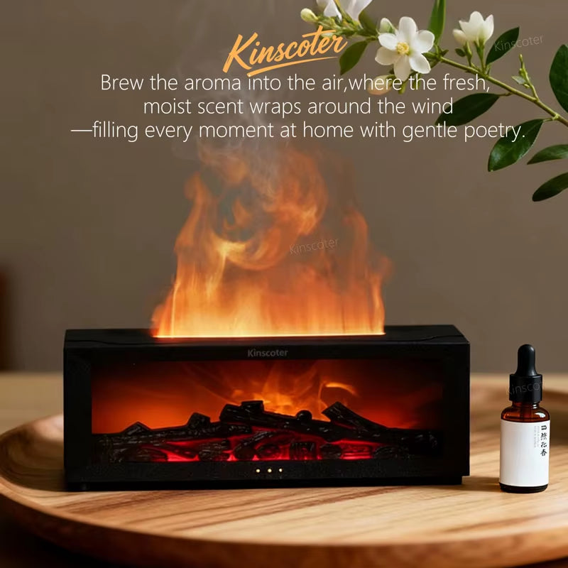The Royal Hearth Aroma Diffuser 150ml Intelligent Fireplace Mist & Ambient Light System