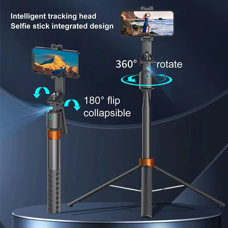 2025 Portable Q13 Intelligent AI Face Tracking Cell Phone Holder Selfie Stick with Tripod with Remote Controller and Fill Lamps