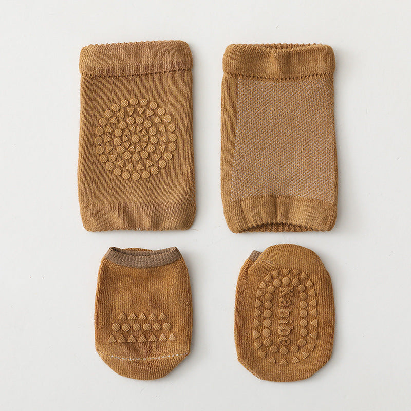 Children'S Knee Pad Terry Floor Socks Set Toddler Protection