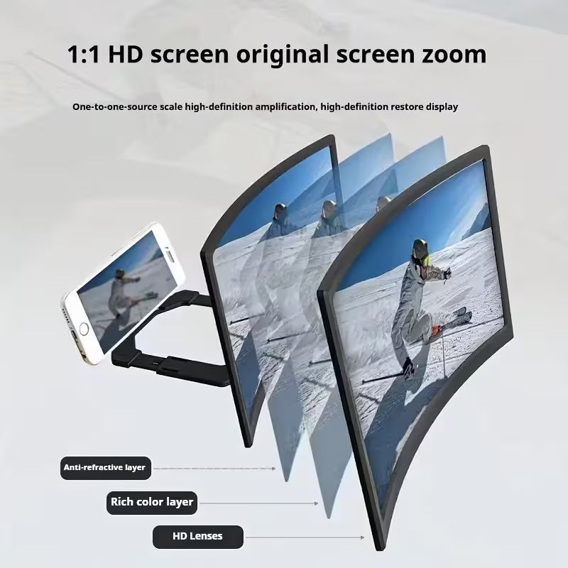 UCB "Aura View 16" 16-Inch HD Curved Phone Screen Magnifier & Foldable Stand