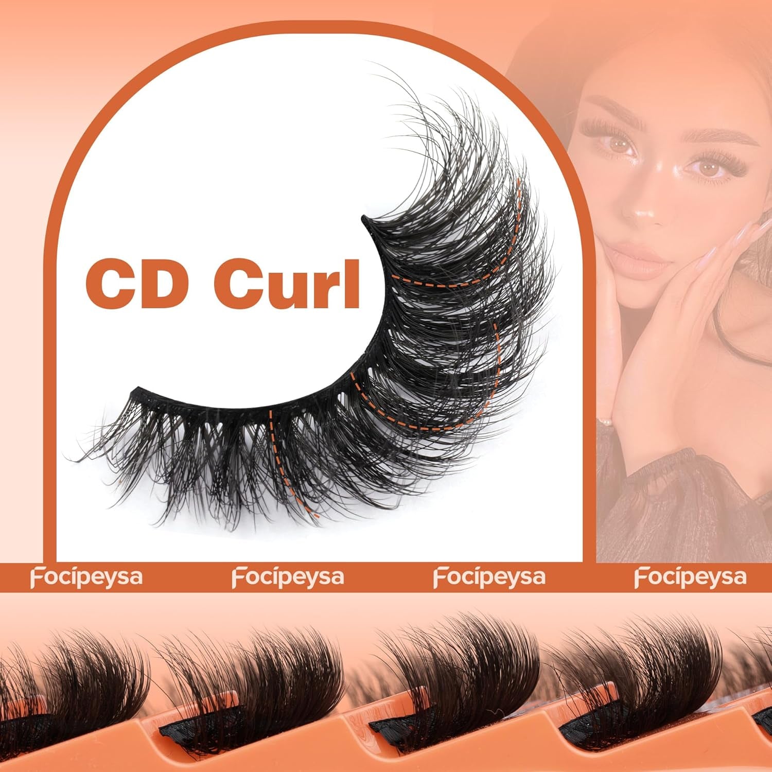 Fluffy Volume False Eyelash Cat Eye Lashes Thick Fake Eyelashes Dramatic Faux Mink Eyelash 9D Eyelashes 16Mm Eyelashes Pack 7 Pairs Lash Pack
