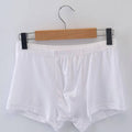 Men'S Ice Silk Solid Color Boxer Shorts