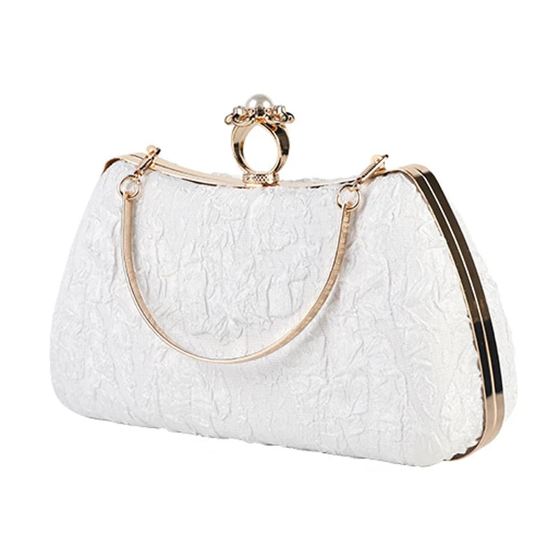 Yellow Clutch Purse Luxury for Women Wedding Luxury Designer Handbags Pearl Fashion Crossover Shoulder Bag for Party Wallets