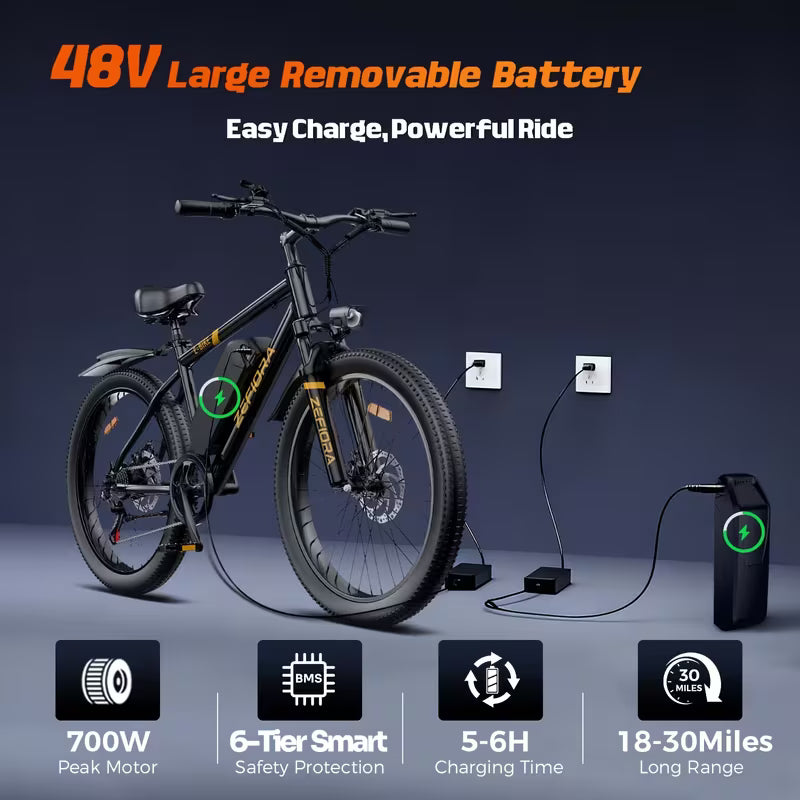 Gentleman Boutique "Vanguard Apex 700" 26" All-Terrain Electric Mountain Bike