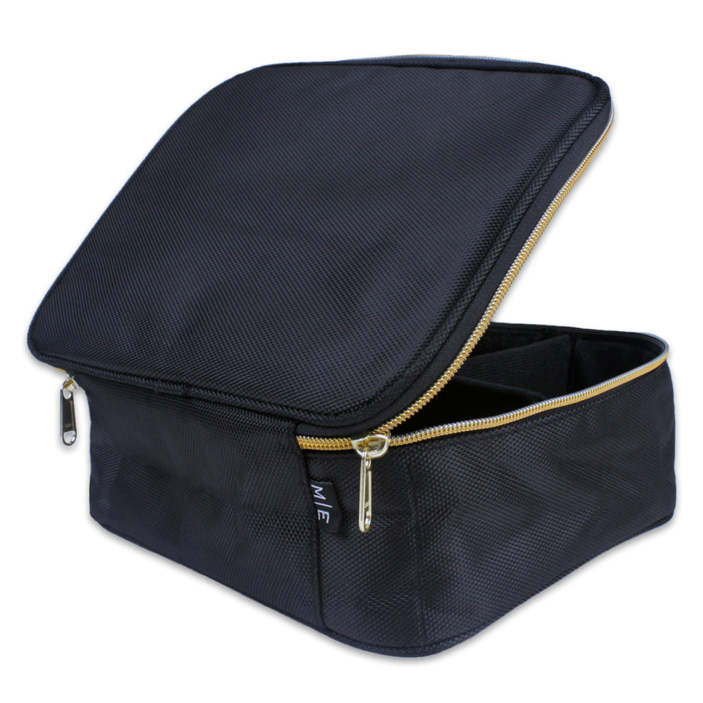 Travel Makeup Case, Adjustable Divider Makeup Bag, Black