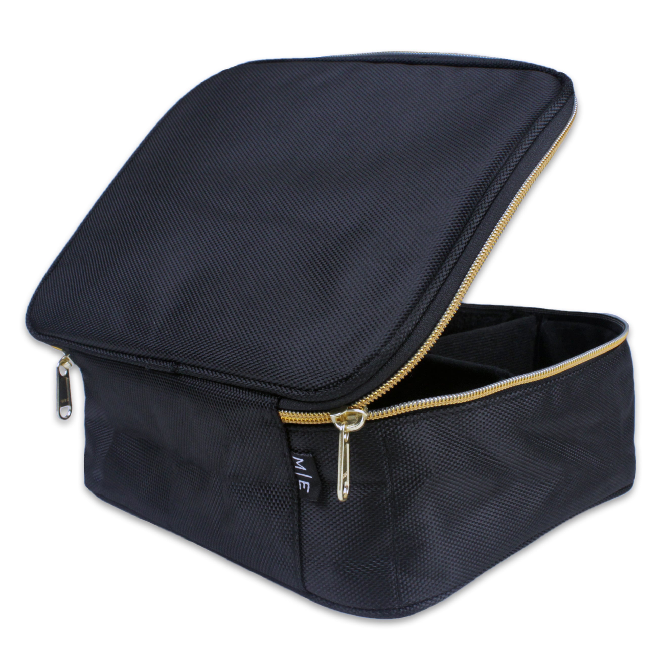Travel Makeup Case, Adjustable Divider Makeup Bag, Black