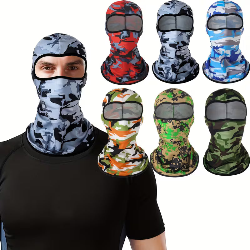 3-Piece UPF 50+ Sun Protection Balaclava Mask & Cooling Arm Sleeves Set for Cycling, Basketball & Fishing