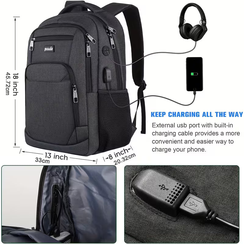 Gentleman Boutique "Vanguard Commuter" 15.6" TSA Smart Laptop Backpack