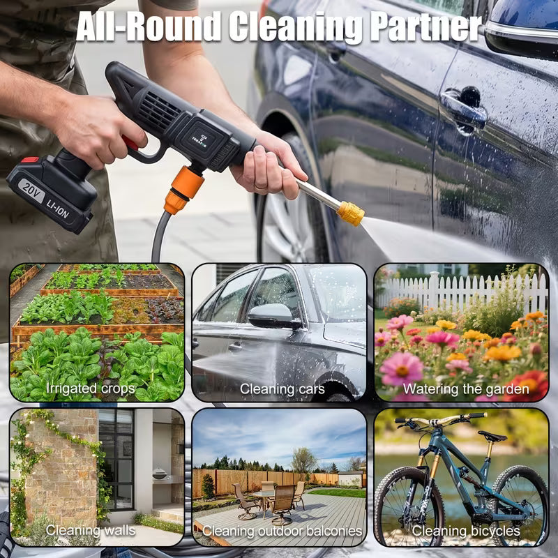 UCB "Aura Hydro-Force" 20V Wireless Portable High-Pressure Washer & Cleaning Gun System