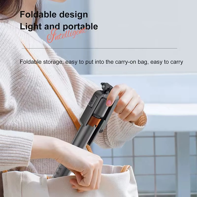 2025 Portable Q13 Intelligent AI Face Tracking Cell Phone Holder Selfie Stick with Tripod with Remote Controller and Fill Lamps