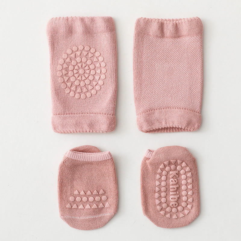Children'S Knee Pad Terry Floor Socks Set Toddler Protection