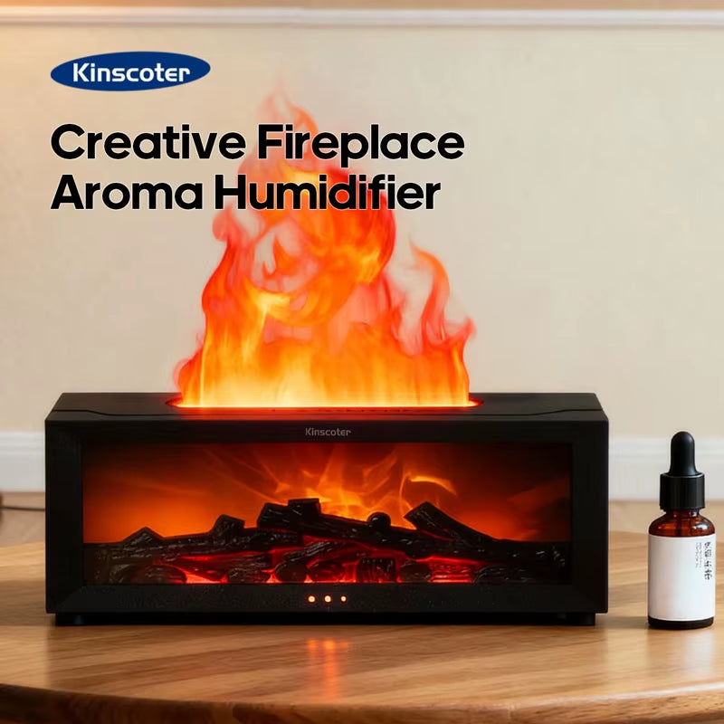 The Royal Hearth Aroma Diffuser 150ml Intelligent Fireplace Mist & Ambient Light System