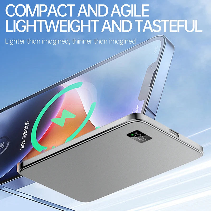 10000Mah Thin Magnetic Wireless Power Bank PD25W Fast Charging Portable External Battery for Magsafe for Iphone Samsung