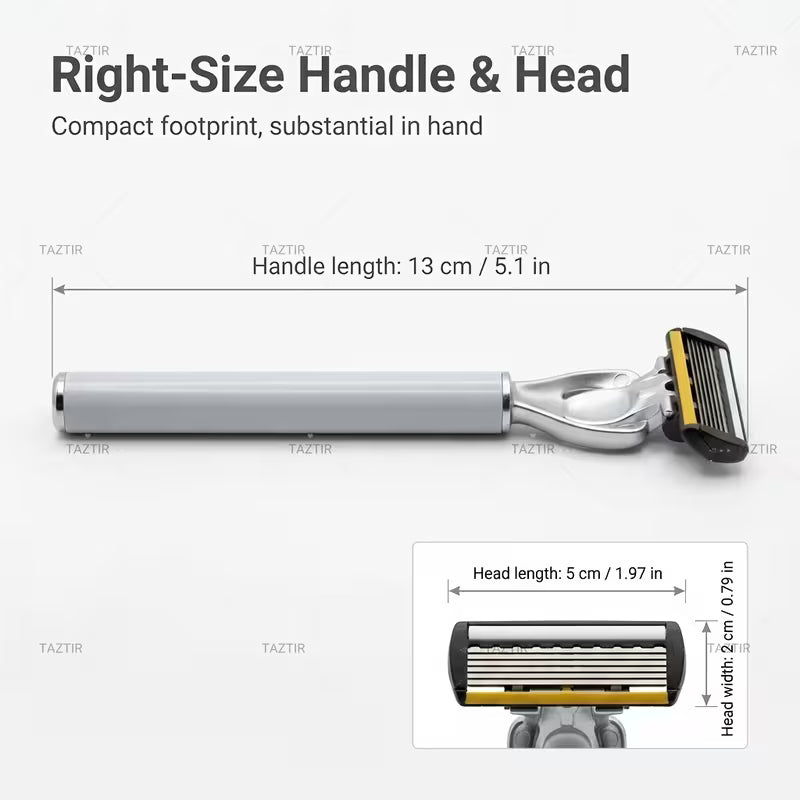 Men’s 6-Blade Precision Luxury Razor Set [2 Handles + 72 Blade Refills] – Ultra-Smooth Shaving & Grooming Kit