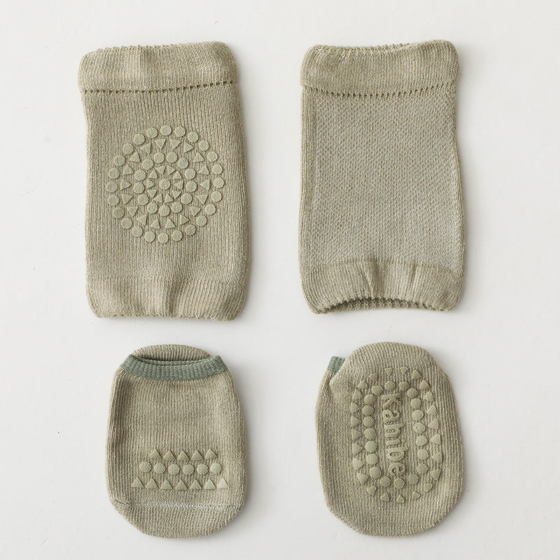 Children'S Knee Pad Terry Floor Socks Set Toddler Protection