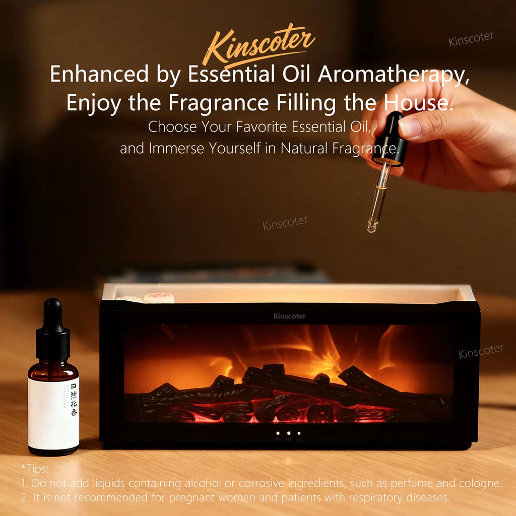 The Royal Hearth Aroma Diffuser 150ml Intelligent Fireplace Mist & Ambient Light System