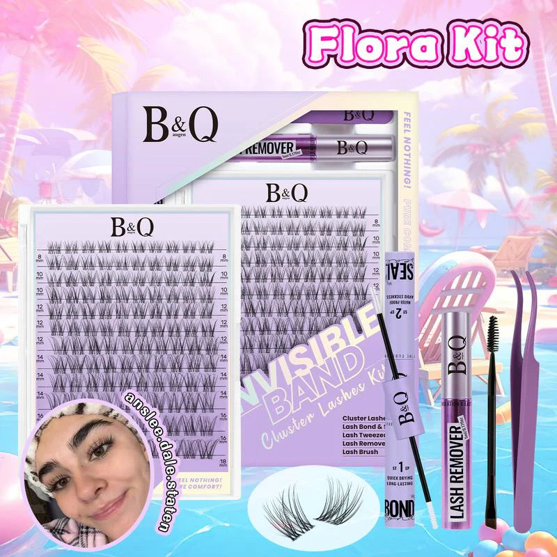 【Deals for You】Flora Natural C Curl Kit - 120Pcs 8-18Mm Eyelash Cluster DIY Springtok Lash Extensions at Home Makeup Cosmetic with Natural Lash Look