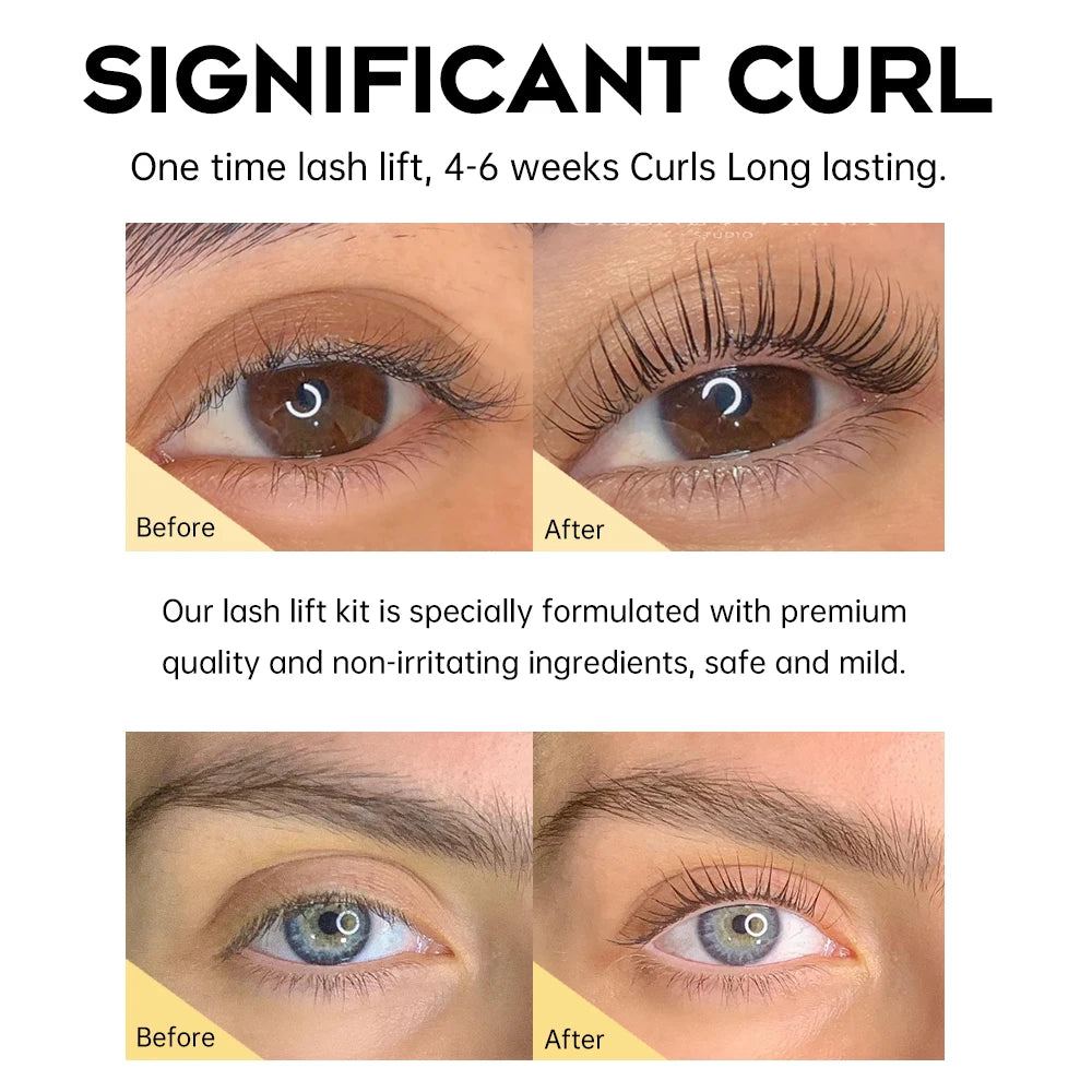 Eyelash and Brow Lifting Perm Lasting 4-6 Weeks Lash Lift Set for Lash Curler Eyelashes Perm Kit Treatment Makeup Tools