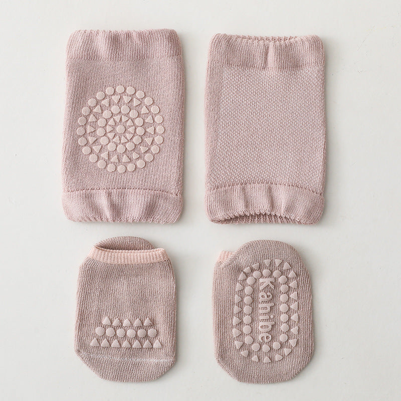 Children'S Knee Pad Terry Floor Socks Set Toddler Protection