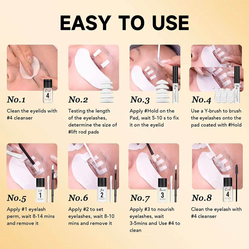 Eyelash and Brow Lifting Perm Lasting 4-6 Weeks Lash Lift Set for Lash Curler Eyelashes Perm Kit Treatment Makeup Tools
