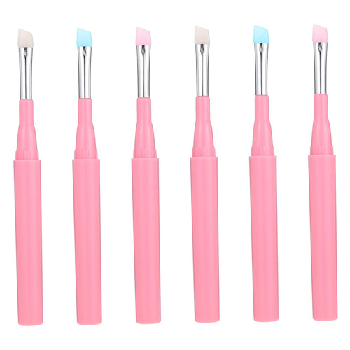 6Pcs Multi-Use Silicone Makeup Brushes Eyebrow Lip Eye Applicators for Daily Makeup Comfortable Handle Design for Professionals and Enthusiasts