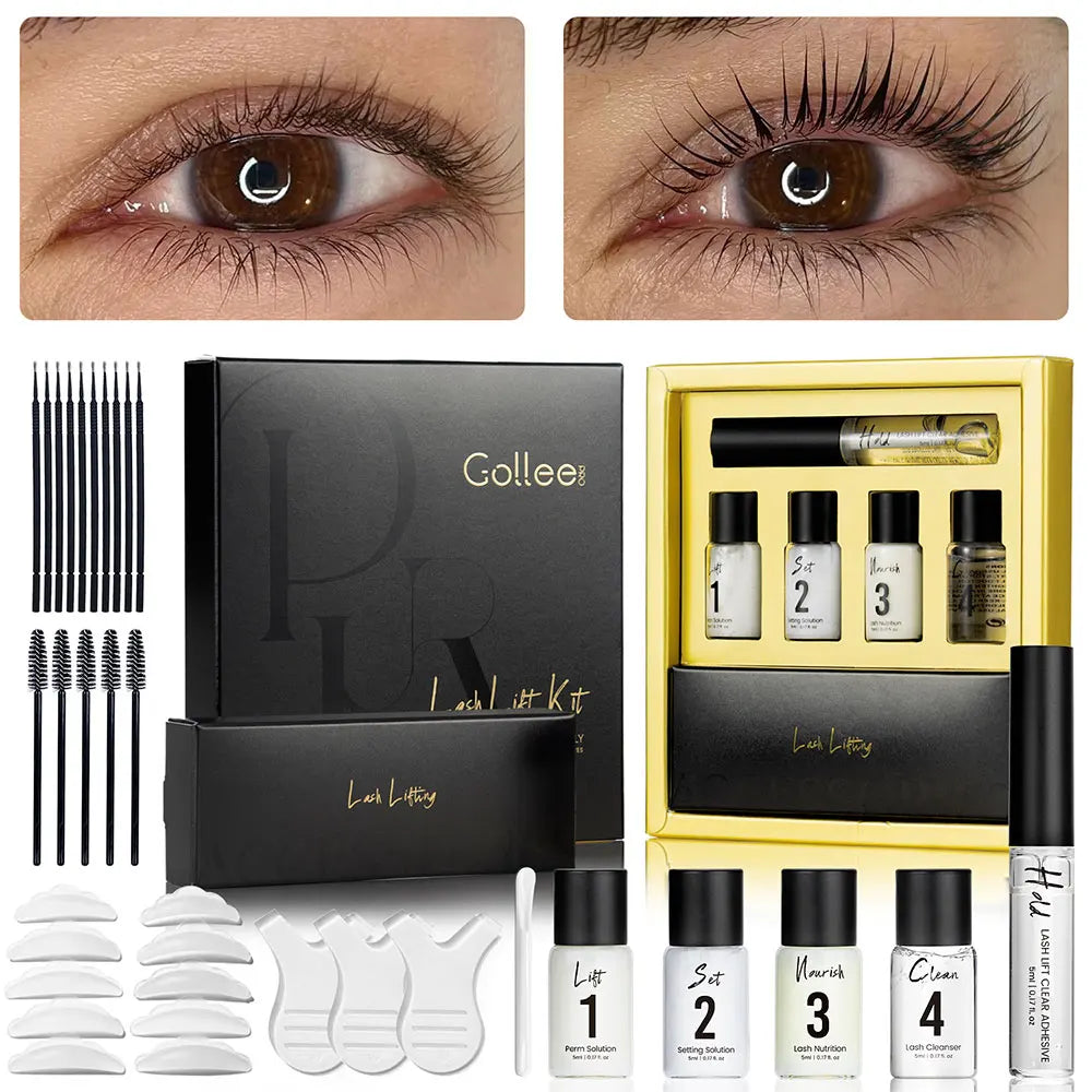 Eyelash and Brow Lifting Perm Lasting 4-6 Weeks Lash Lift Set for Lash Curler Eyelashes Perm Kit Treatment Makeup Tools
