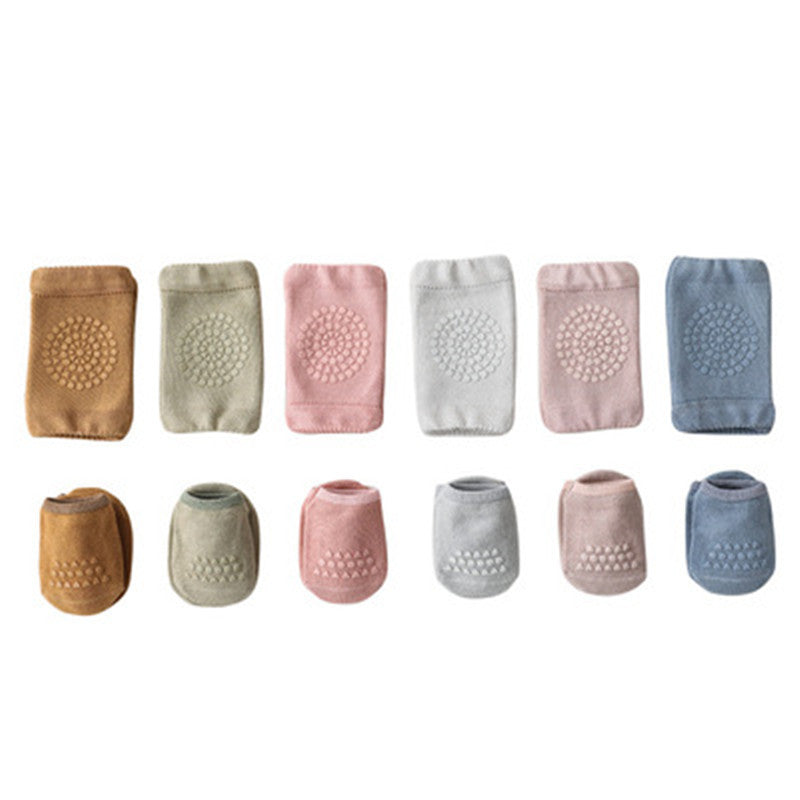 Children'S Knee Pad Terry Floor Socks Set Toddler Protection