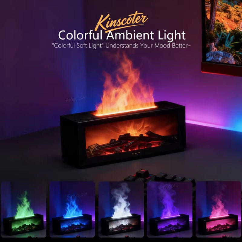 The Royal Hearth Aroma Diffuser 150ml Intelligent Fireplace Mist & Ambient Light System