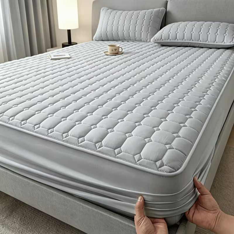 UCB "Aura Shield" All-Season Quilted Non-Slip Mattress Protector (15.75" Deep Pocket)