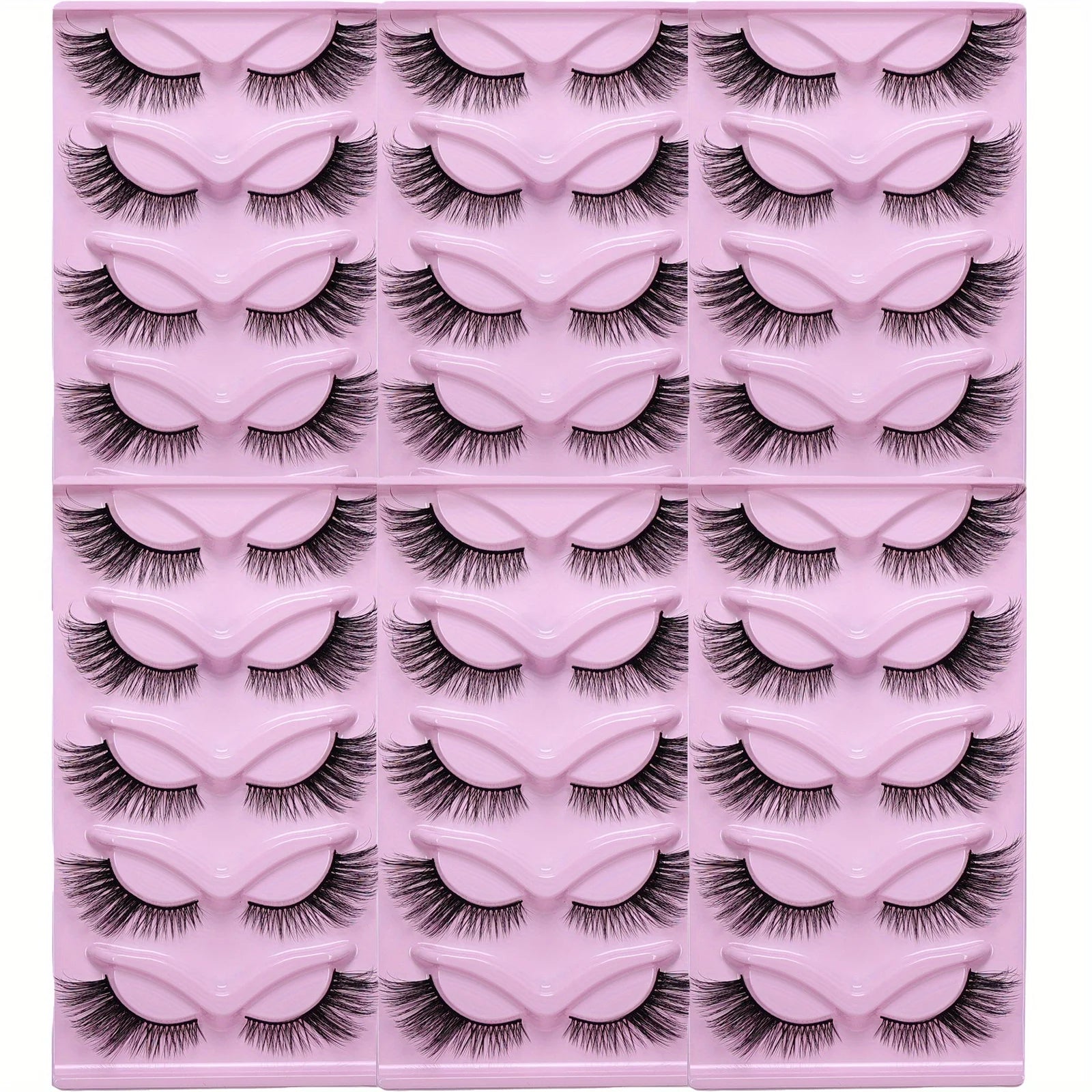 30Pairs/6Pack of Cat False Eyelashes, Thick False Eyelashes, Fluffy Cat Eye Eyelashes, Extended False Eyelashes