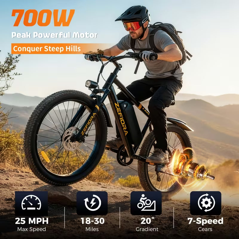 Gentleman Boutique "Vanguard Apex 700" 26" All-Terrain Electric Mountain Bike