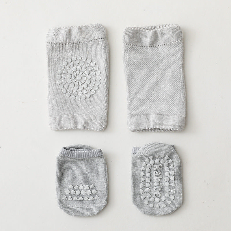 Children'S Knee Pad Terry Floor Socks Set Toddler Protection