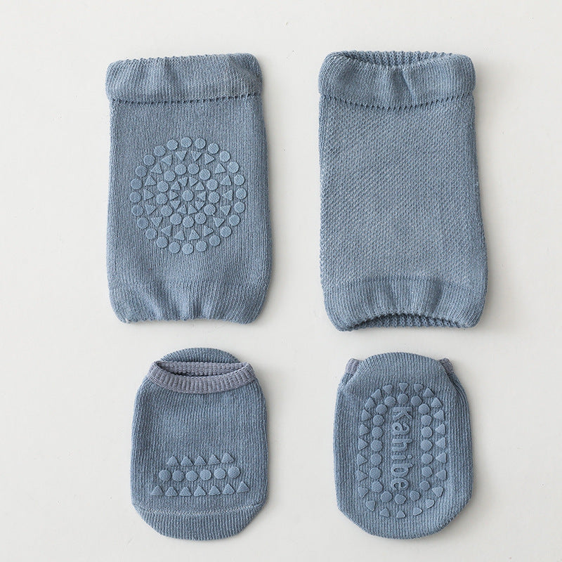 Children'S Knee Pad Terry Floor Socks Set Toddler Protection