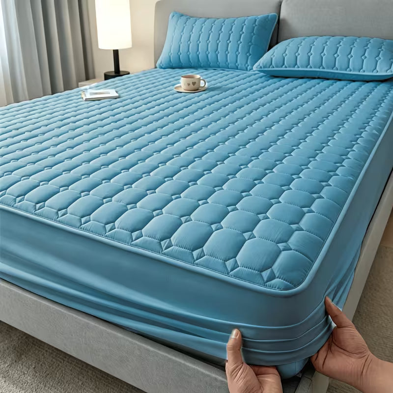 UCB "Aura Shield" All-Season Quilted Non-Slip Mattress Protector (15.75" Deep Pocket)