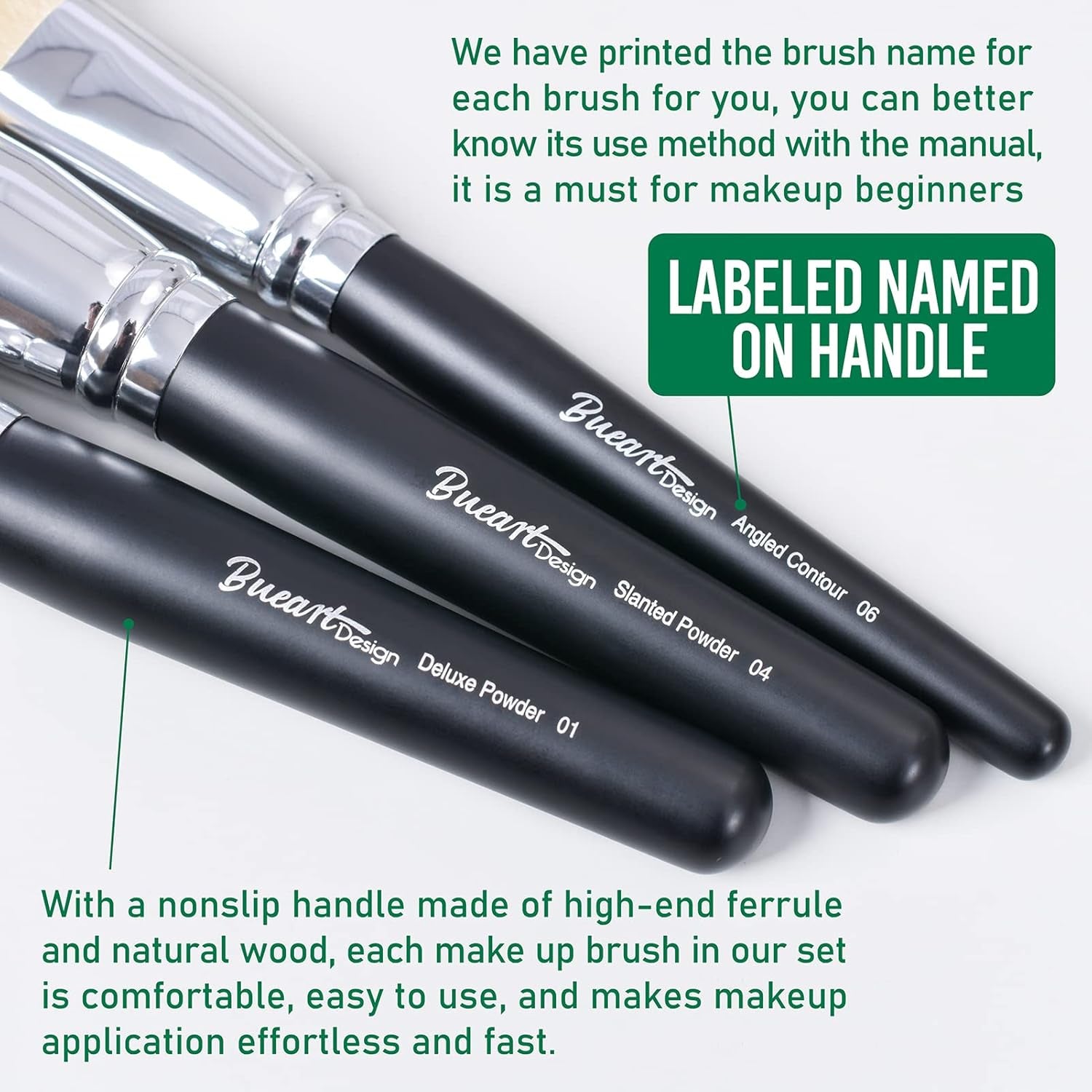 19Pcs ULTRA SOFT Black Labeled Makeup Brushes Set Contains Large Powder Flat Foundation Blending Blush Face Contour Concealers Brush (16Pcs Matte Black S)