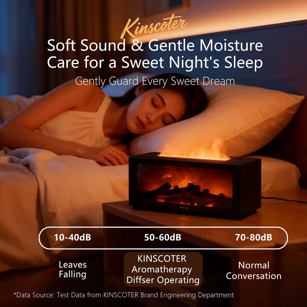 The Royal Hearth Aroma Diffuser 150ml Intelligent Fireplace Mist & Ambient Light System