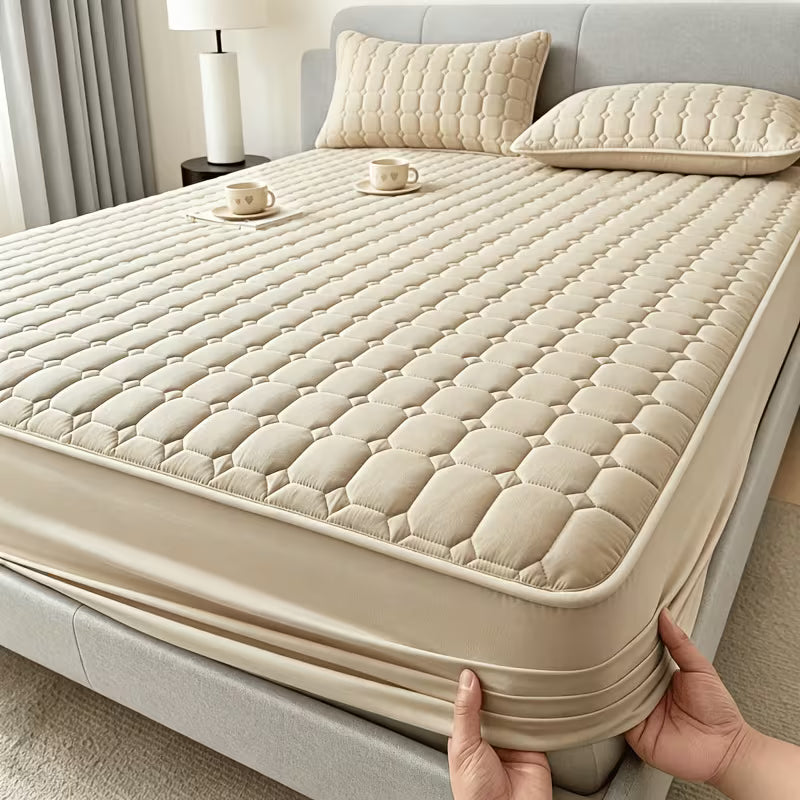 UCB "Aura Shield" All-Season Quilted Non-Slip Mattress Protector (15.75" Deep Pocket)