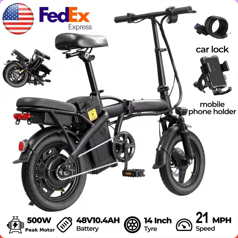 UCB "Vanguard Commuter E14" 500W Compact Folding Electric Bike