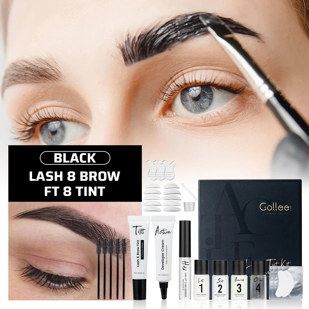 Eyelash and Brow Lifting Perm Lasting 4-6 Weeks Lash Lift Set for Lash Curler Eyelashes Perm Kit Treatment Makeup Tools