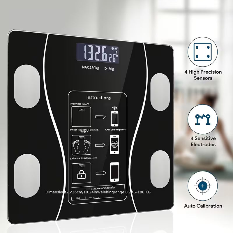 Gentleman Boutique "Aura Precision" Intelligent Digital Bathroom Scale (400 lbs / 180 kg Capacity)