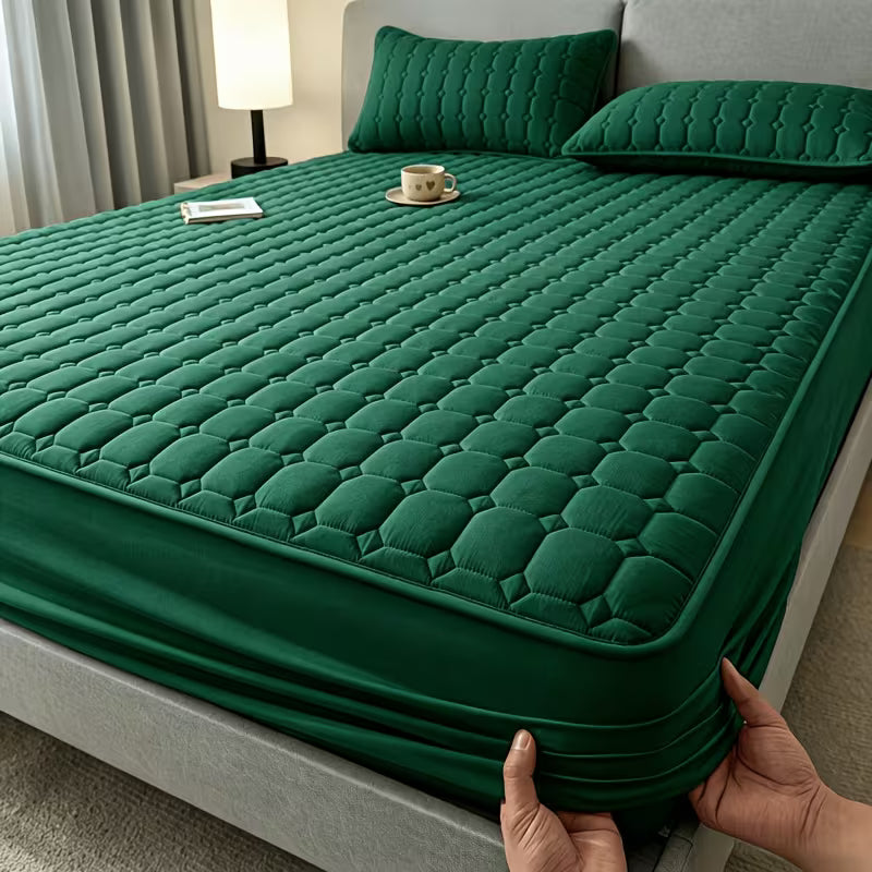 UCB "Aura Shield" All-Season Quilted Non-Slip Mattress Protector (15.75" Deep Pocket)