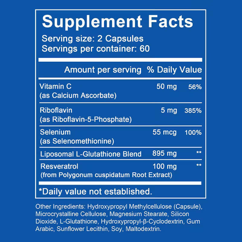 Primary Recommendation (Clean & SEO-Focused):  Liposomal Glutathione Complex Capsules with Resveratrol, Vitamin C & Selenium – Skin Brightening & Immune Support (120 Count)