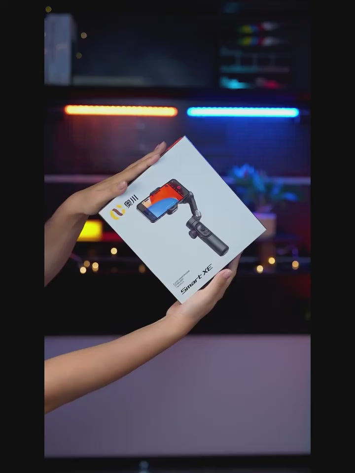 Gentleman Boutique "Aura Steady Pro" 3-Axis Foldable Smartphone Gimbal Stabilizer with RGB Magnetic Fill Light & AI Face Tracking